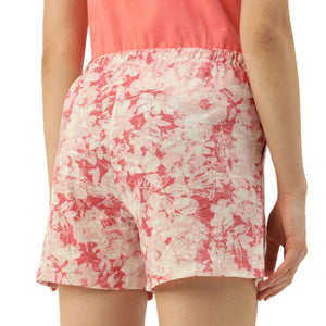 Enamor Cotton Printed Women Shorts (Bouqet Pink) - E062