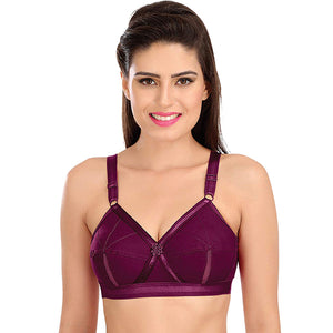 SONA Women Perfecto Full Coverage Non-Padded Cotton Bra Purple