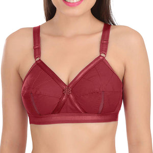 SONA Women Perfecto Full Coverage Non-Padded Cotton Bra Red