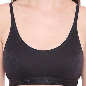 Bodycare Non-Padded Women Sports Bra (Black) -1608